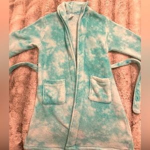 Wonder Nation Girl's Teal & White Robe - Size 10/12